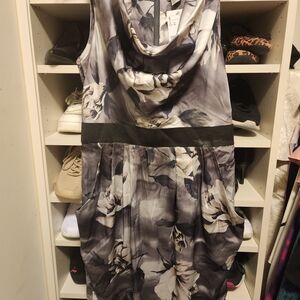 H&M Floral Black and Gray Dress